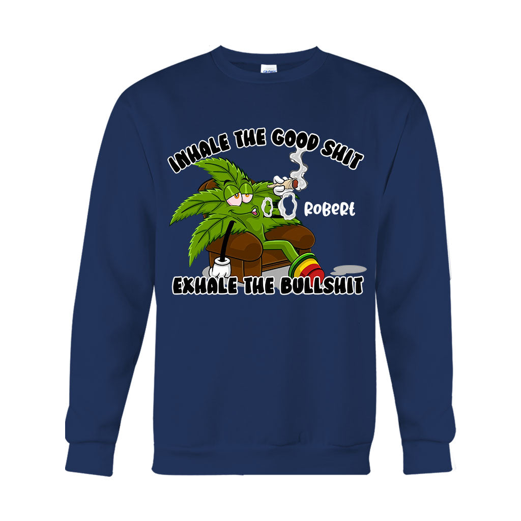 Inhaliere das Gute – personalisiertes Weed-T-Shirt und Hoodie