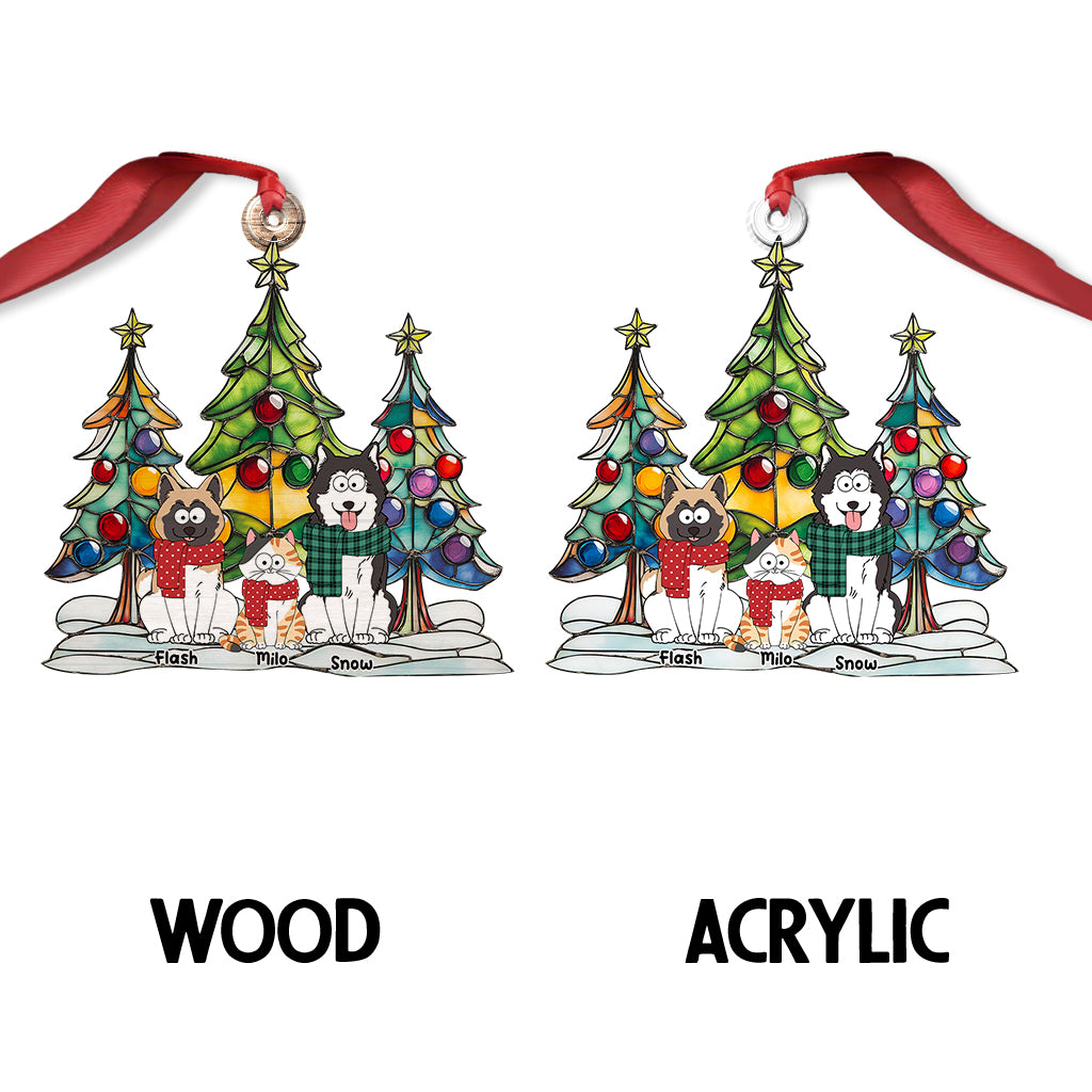 Frohe Weihnachten, Haustiere! - Personalisierter Hunde-Weihnachtsbaumschmuck in individueller Form