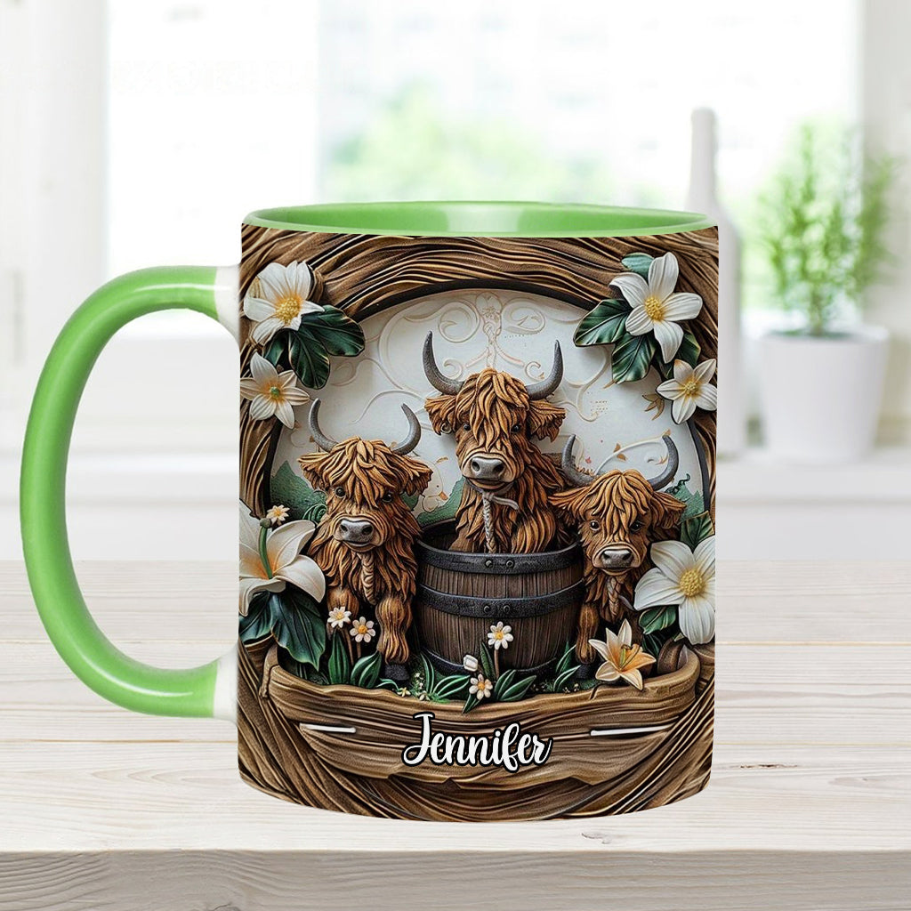 Liebe Hochlandrinder - Personalisierte Tasse