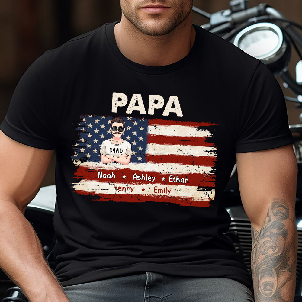 Papas Leben – 4. Juli – Personalisiertes Vater-T-Shirt und Hoodie