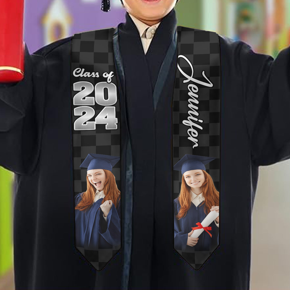 Photo Custom Graduation Stole Sash - Personalized Graduation Graduation Stole