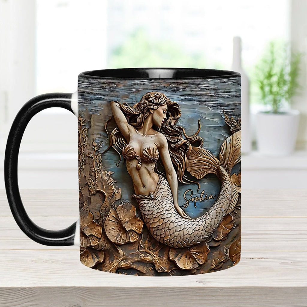 Beautiful Mermaid - Personalized Mermaid Accent Mug