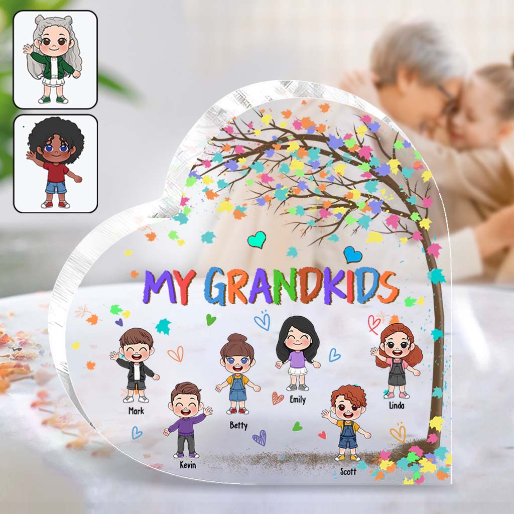 Meine Enkelkinder – Personalisierte, individuell geformte Acrylplakette für Oma