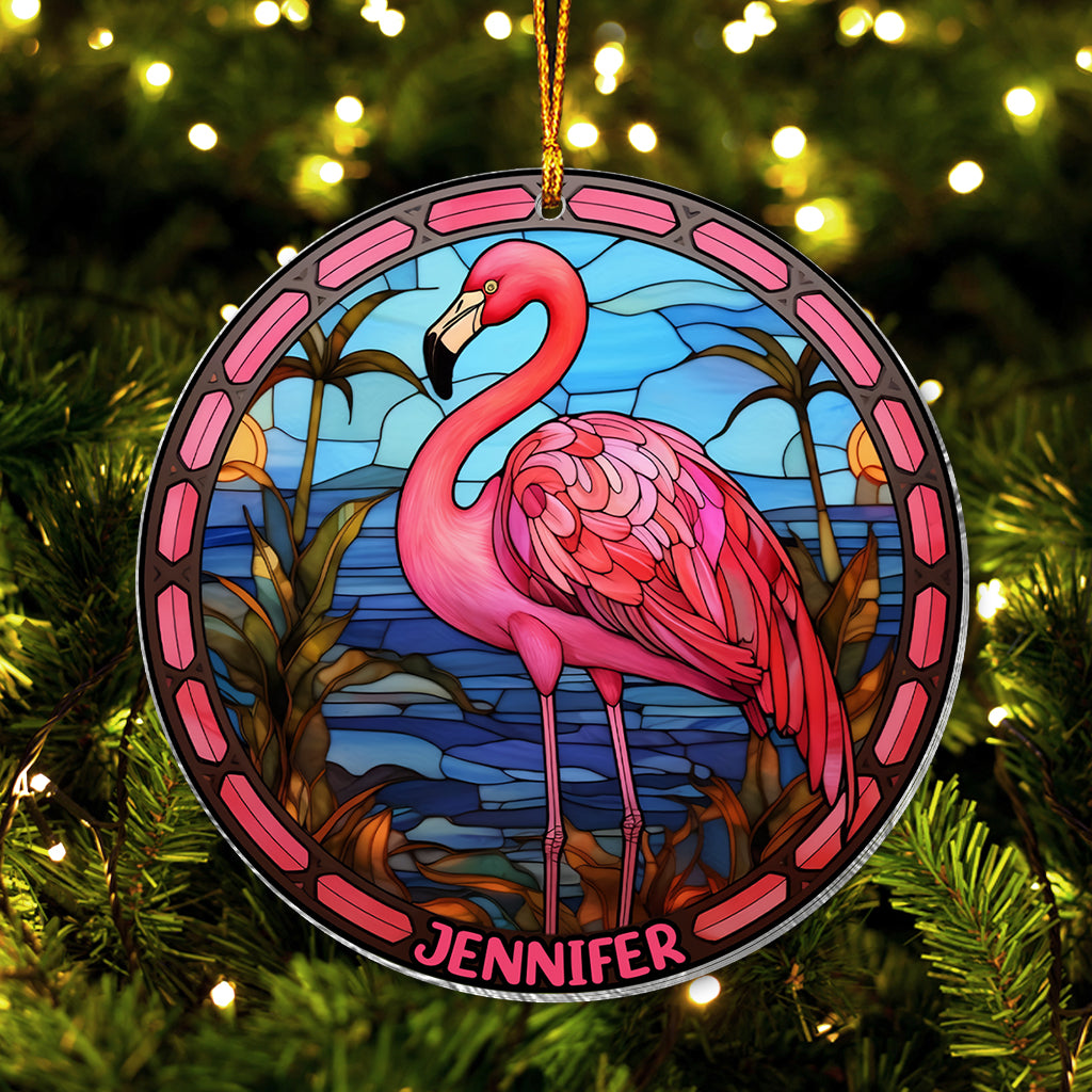 Flamingos lieben – Personalisierter transparenter Flamingo-Anhänger