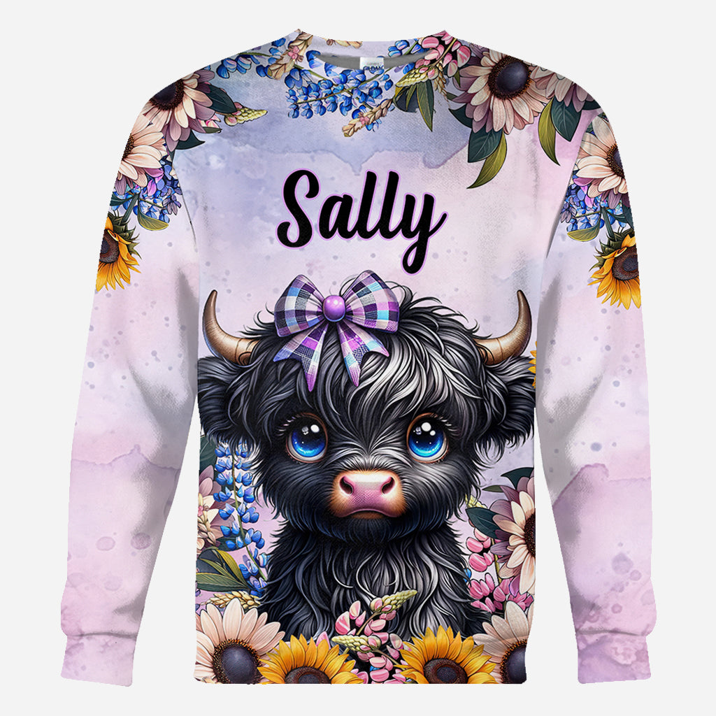 Niedliches kleines Kuh-Shirt mit Allover-Personalisierung