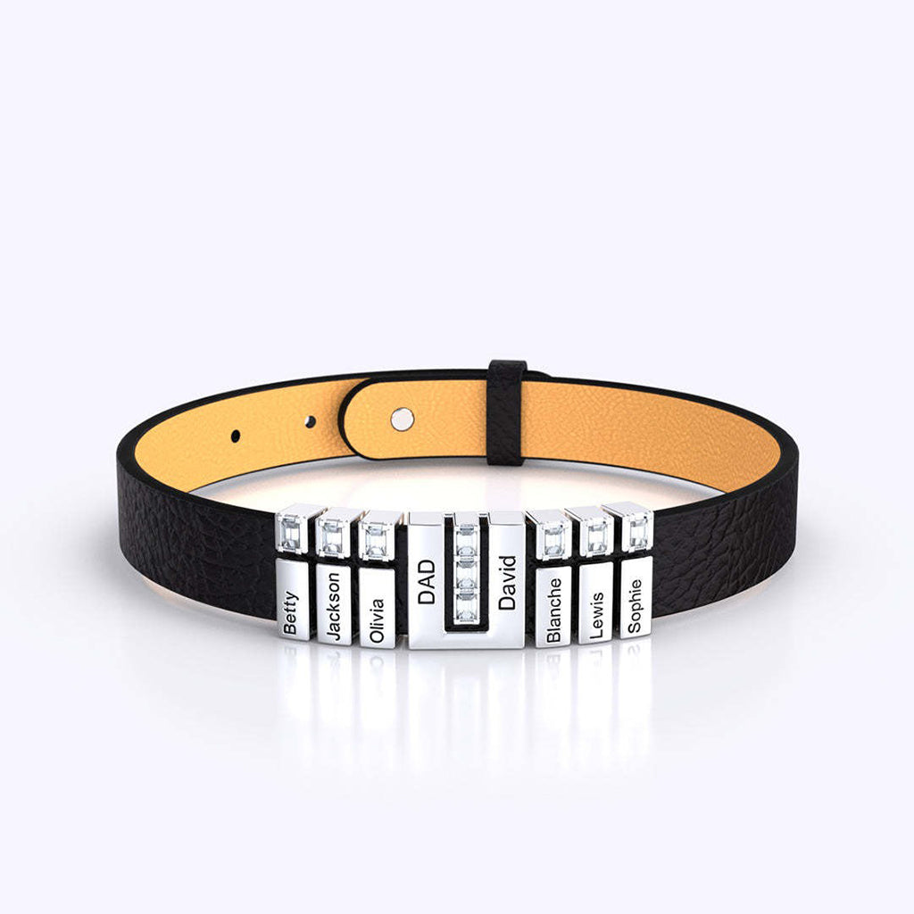 Papa-Armband mit Anhängern – Personalisiertes Herrenarmband mit Anhängern