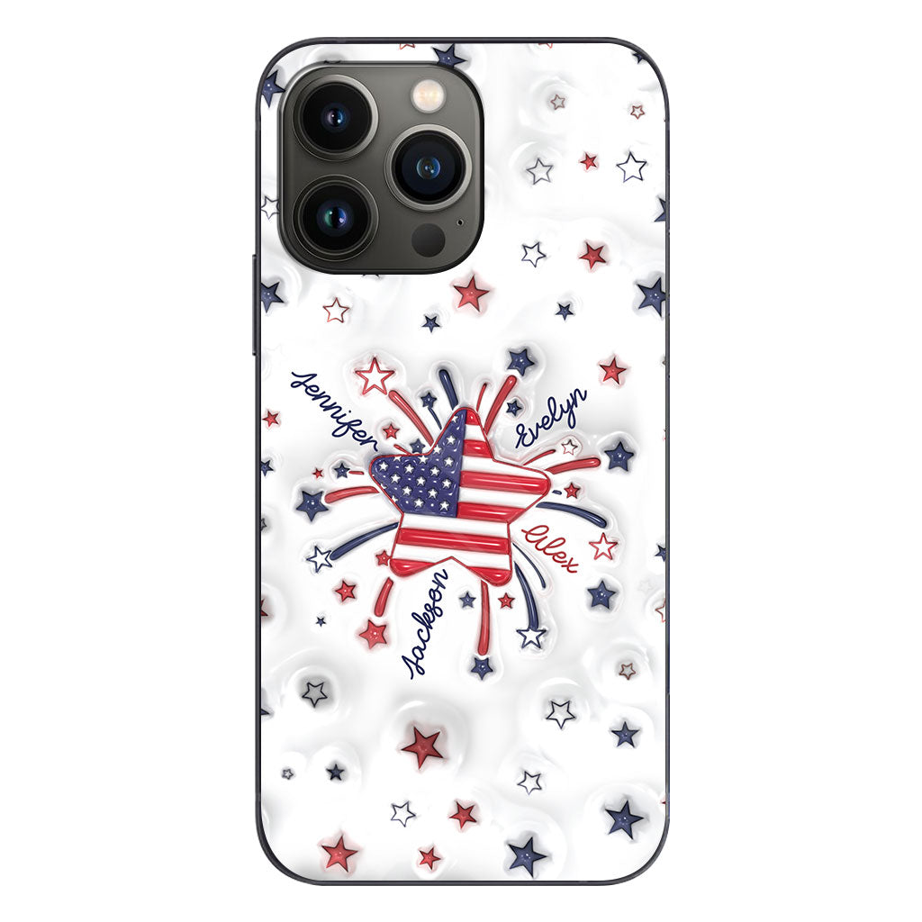 Grandma's Little Star 4th Of July - Personalized Grandma Phone Case
