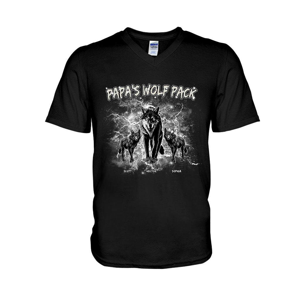 Papa's Wolf Pack Thunder Bootleg – Personalisiertes Vater-T-Shirt und Hoodie