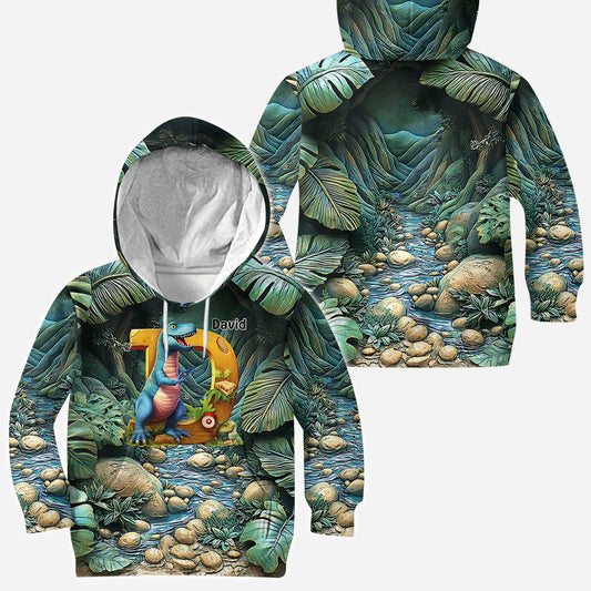 Dinosaur Letter - Personalized Kid All Over Shirt