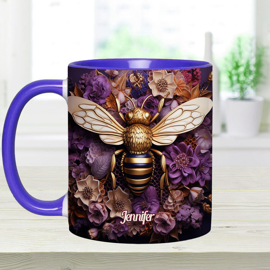 Bee Happy Golden Bee - Personalisierte Tasse mit Bienenmotiv