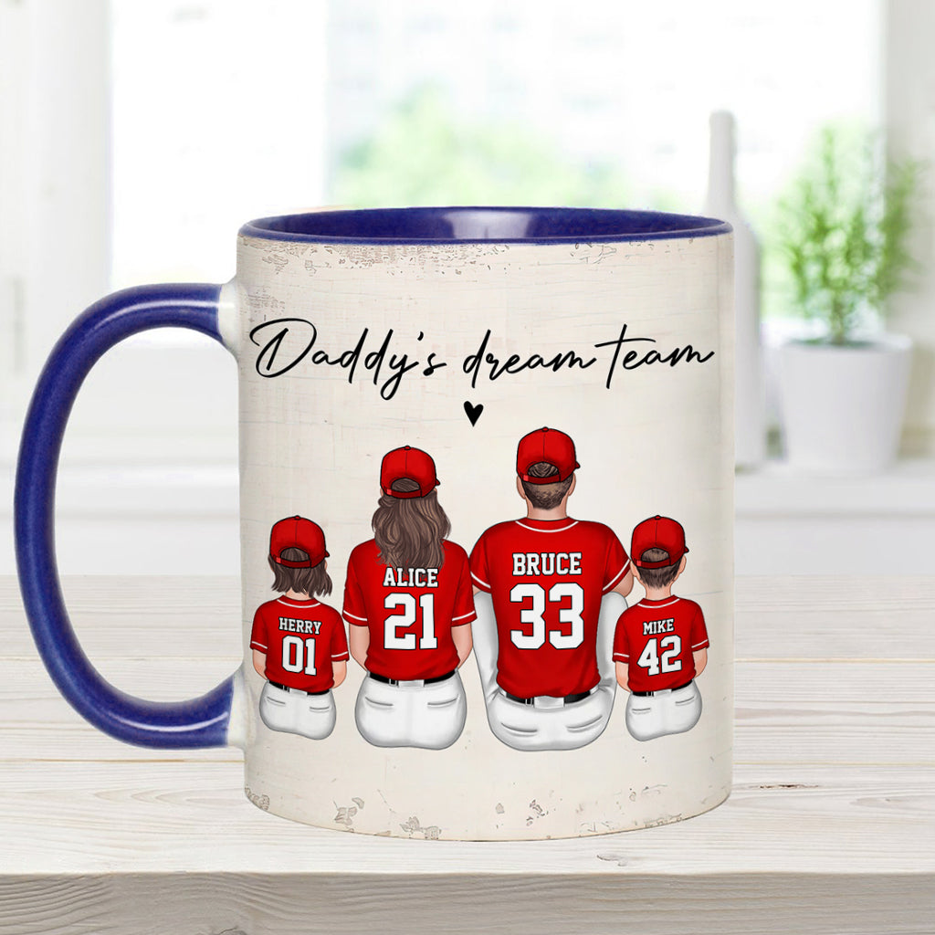 Daddy's Dream Team - Personalized Father Accent Mug
