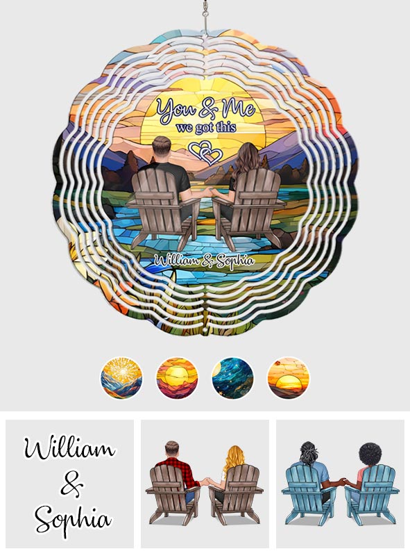 Du und ich, wir schaffen das – Personalisierter Windspinner für Paare