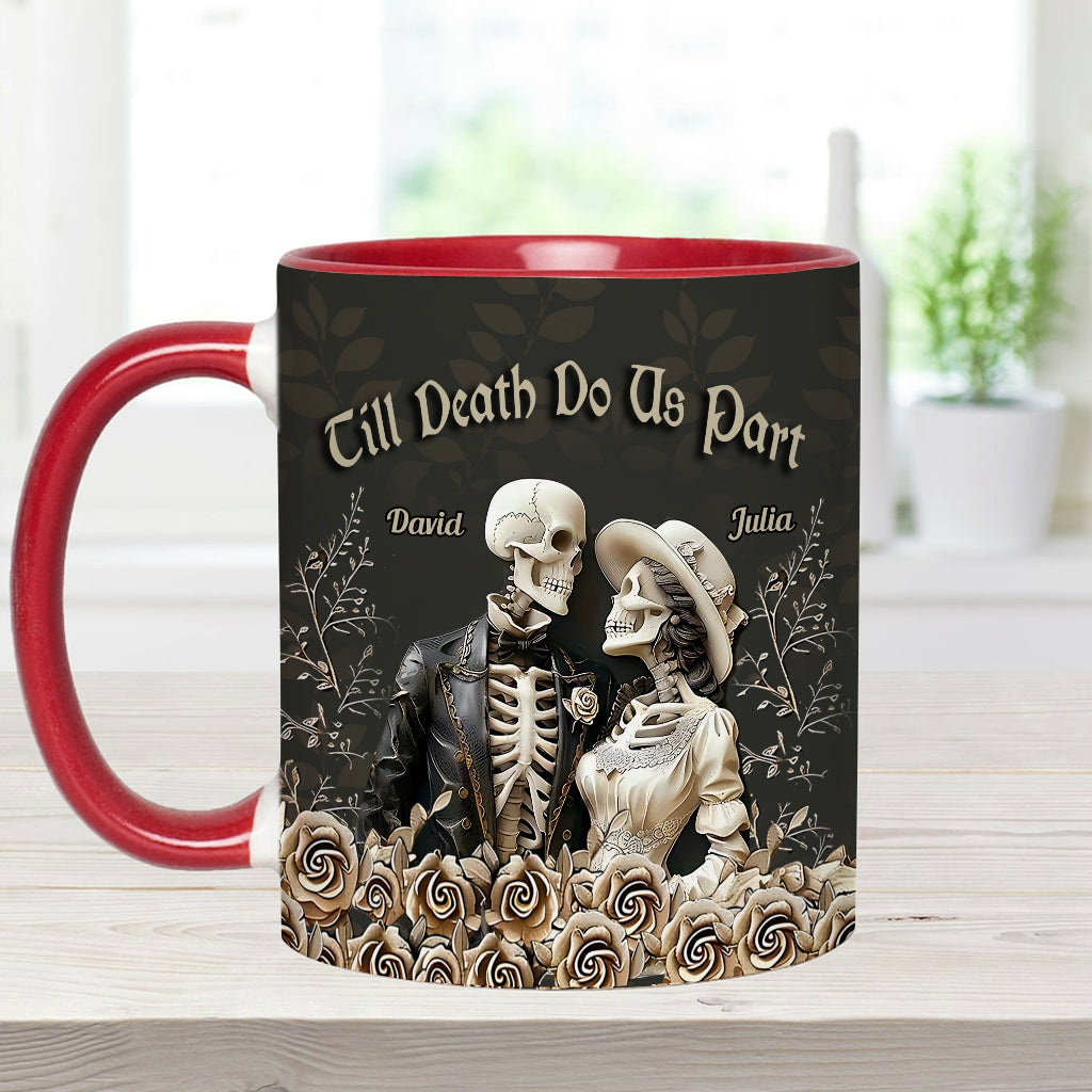 Bis dass der Tod uns scheidet – Personalisierte Tasse für Paare