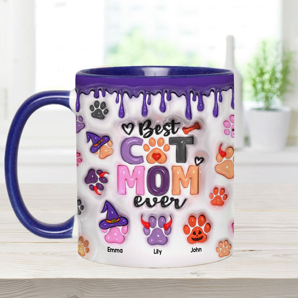 Best Dog Mom Cat Mom Dog Dad Cat Dad Ever - Personalized Dog Accent Mug