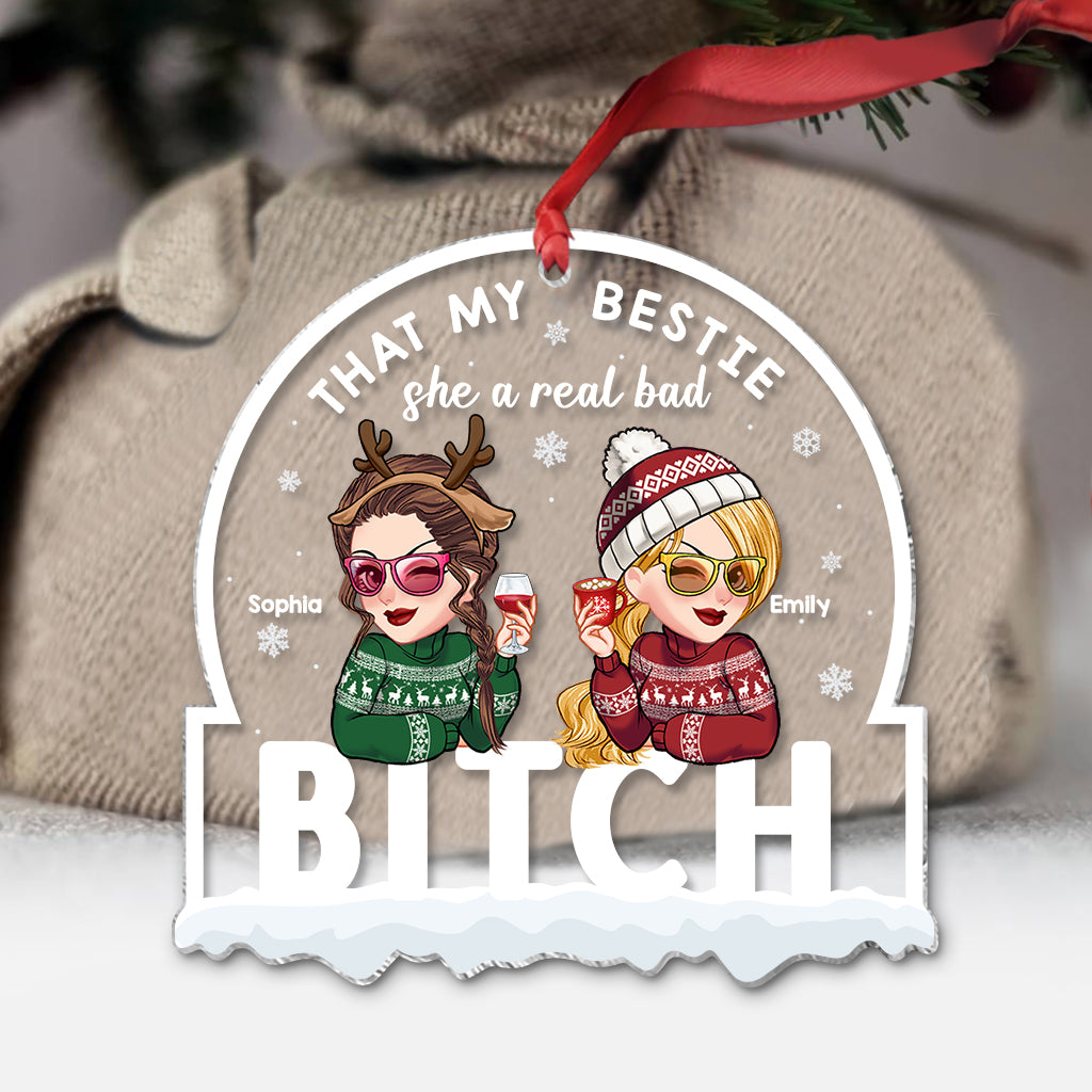 That's My Best Friend - Personalized Bestie Transparent Ornament