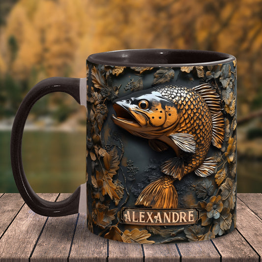 Fishing Lover Gift - Personalized Fishing Accent Mug