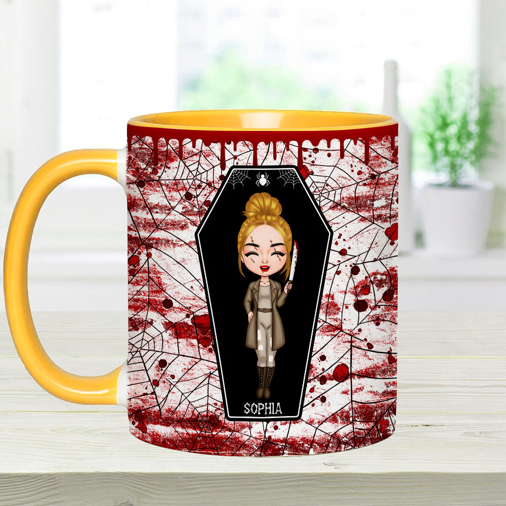 Sommerliche Sommerzeit naht, jetzt ist die Zeit der gruseligen Zicken! - Personalisierte Tasse mit Akzent
