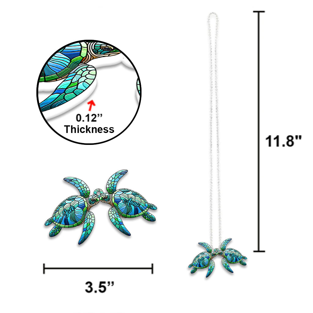 Ich liebe Schildkröten – Personalisierter Schildkröten-Autoanhänger