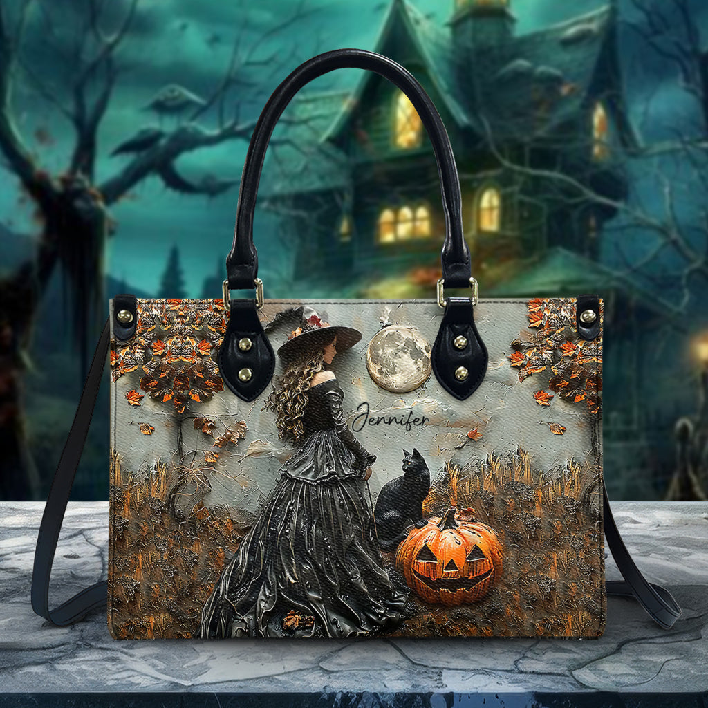 Wunderschöne Hexe – personalisierte Hexen-Lederhandtasche