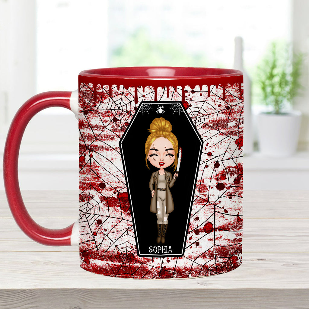 Sommerliche Sommerzeit naht, jetzt ist die Zeit der gruseligen Zicken! - Personalisierte Tasse mit Akzent