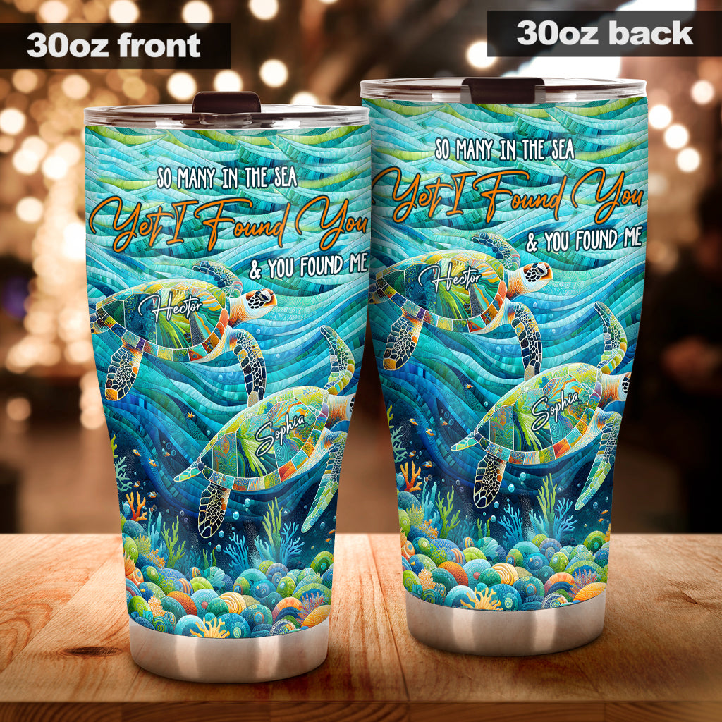 Du & Ich und das Meer – Personalisierter Schildkröten-Trinkbecher