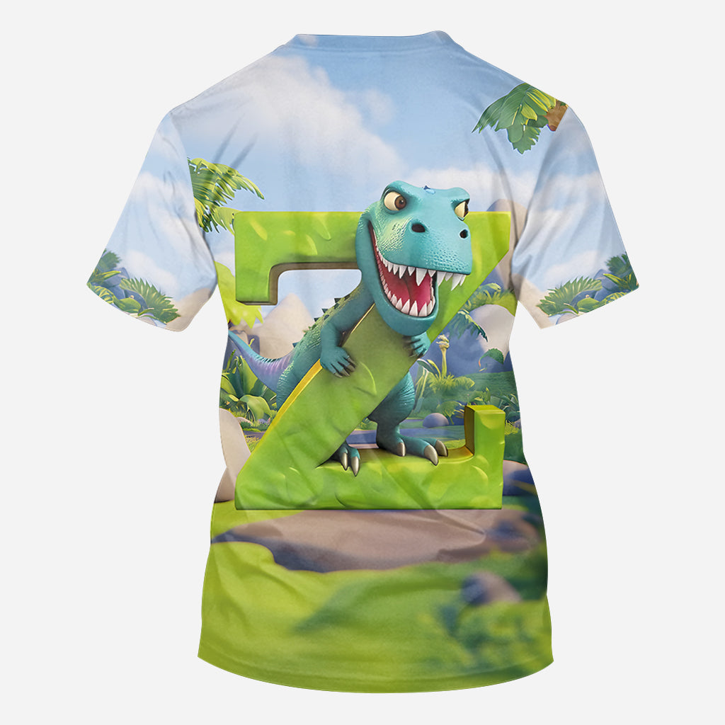 Dinosaurier-Alphabet - Personalisiertes Kinder-T-Shirt