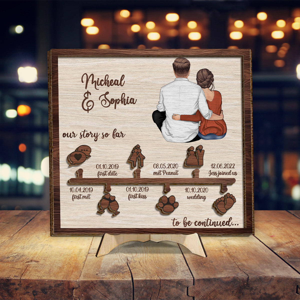 Our Story So Far - Personalized Couple 2 Layered Wood Sign / Wood Plaque