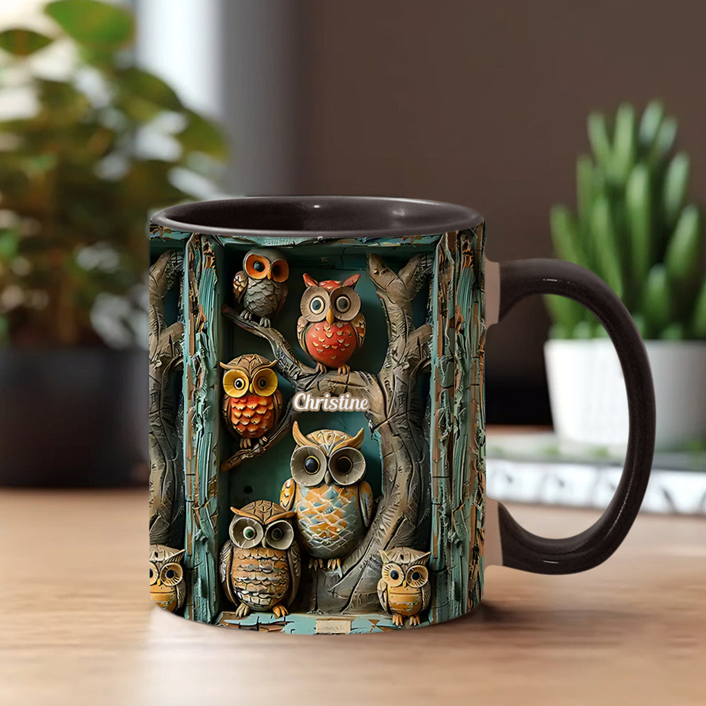 Einfach ein Mädchen, das Eulen liebt – personalisierte Tasse mit Eulenmotiv
