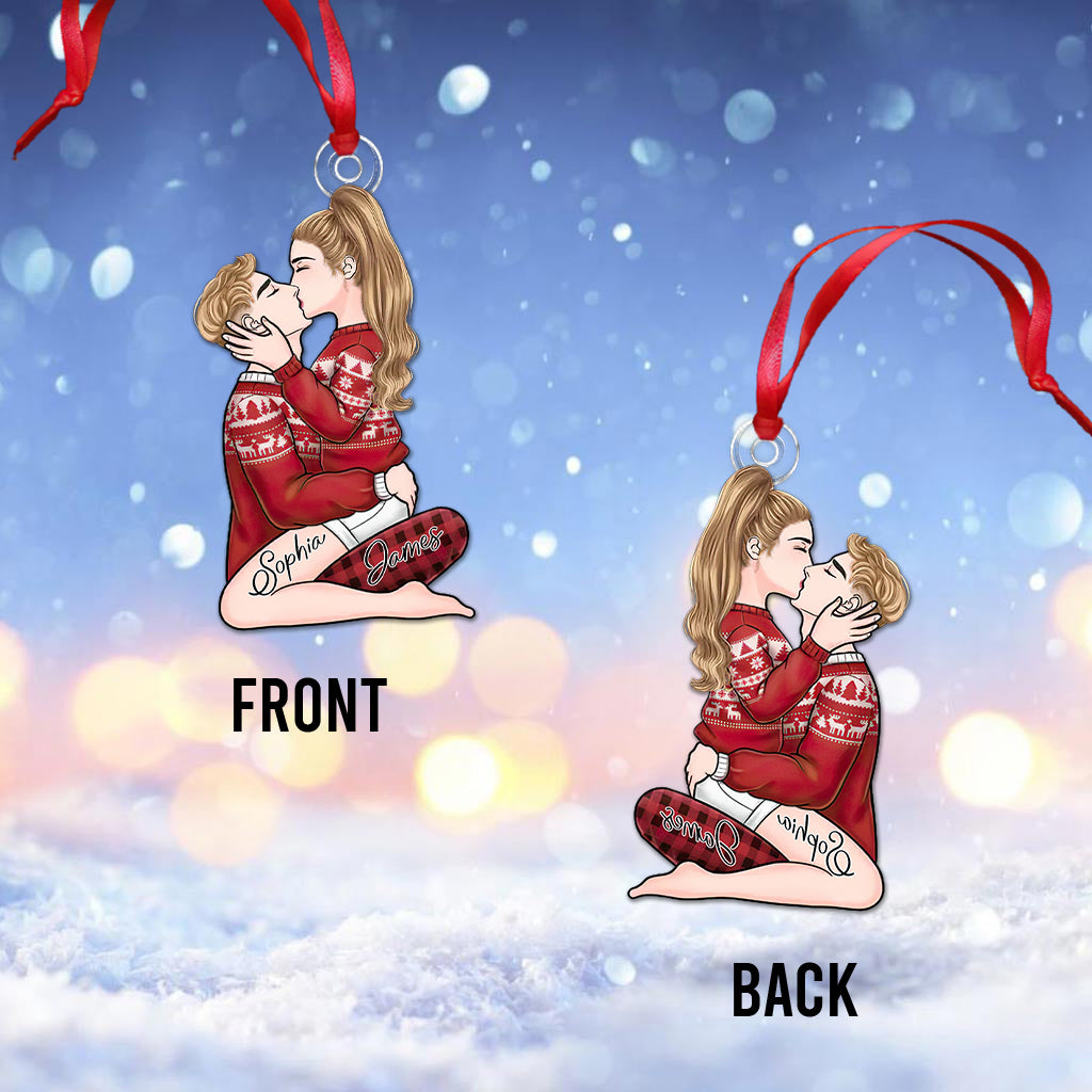 I Love You - Personalized Couple Custom Shaped Ornament