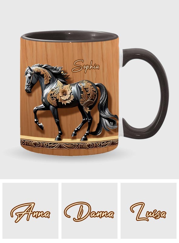 Black Horse - Personalized Horse Accent Mug