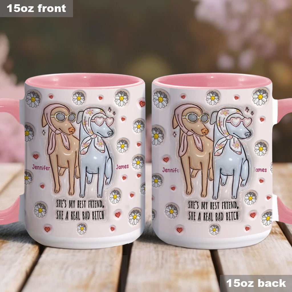 She's My Best Friend - Personalized Bestie Accent Mug