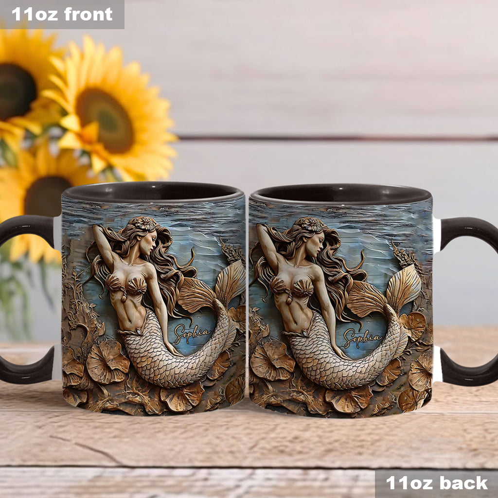 Beautiful Mermaid - Personalized Mermaid Accent Mug