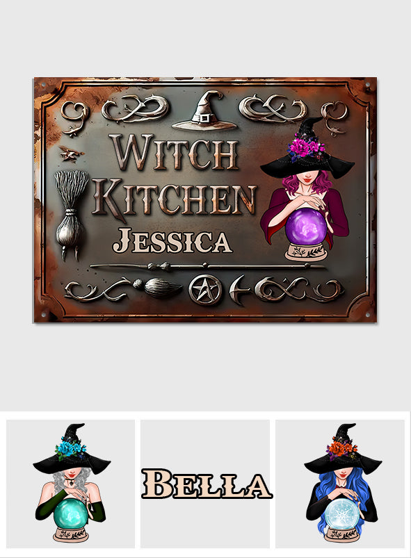 Witch House - Personalized Witch Rectangle Metal Sign