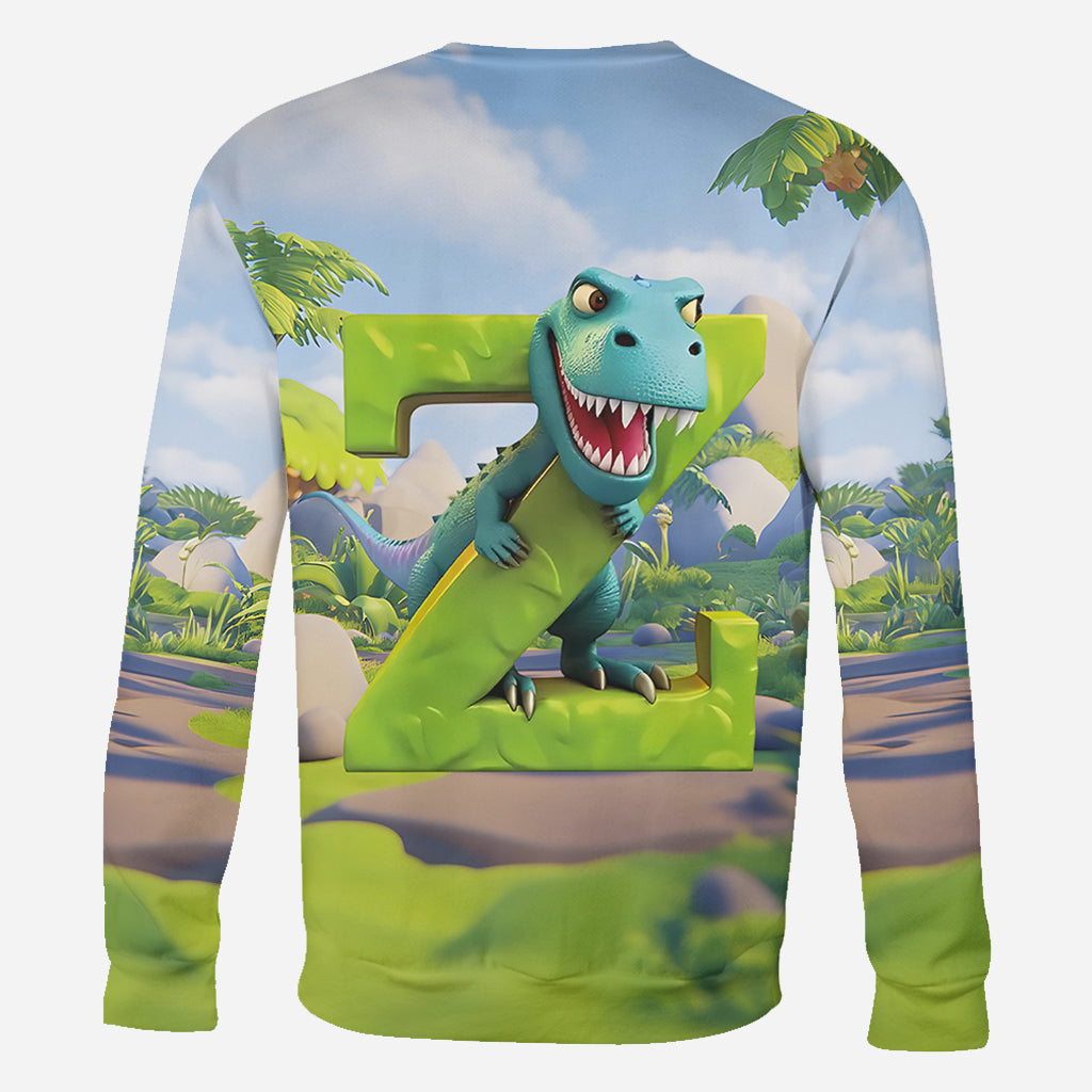 Dinosaurier-Alphabet - Personalisiertes Kinder-T-Shirt