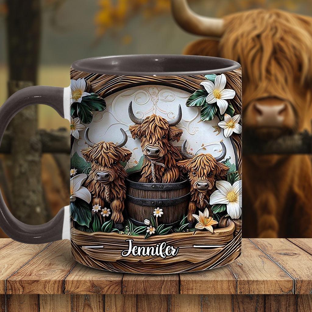 Liebe Hochlandrinder - Personalisierte Tasse
