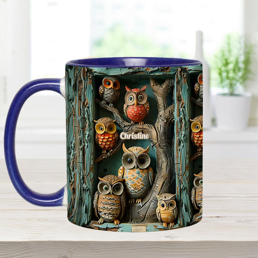 Einfach ein Mädchen, das Eulen liebt – personalisierte Tasse mit Eulenmotiv