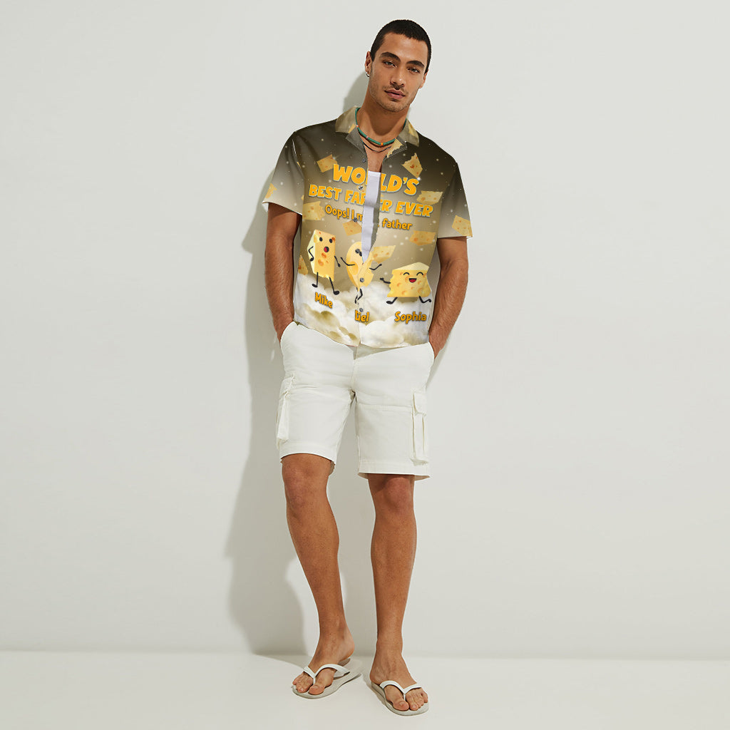 Lustiges Käse-Shirt mit dem Aufdruck „Weltbester Furzer“ – personalisiertes Hawaiihemd für Väter
