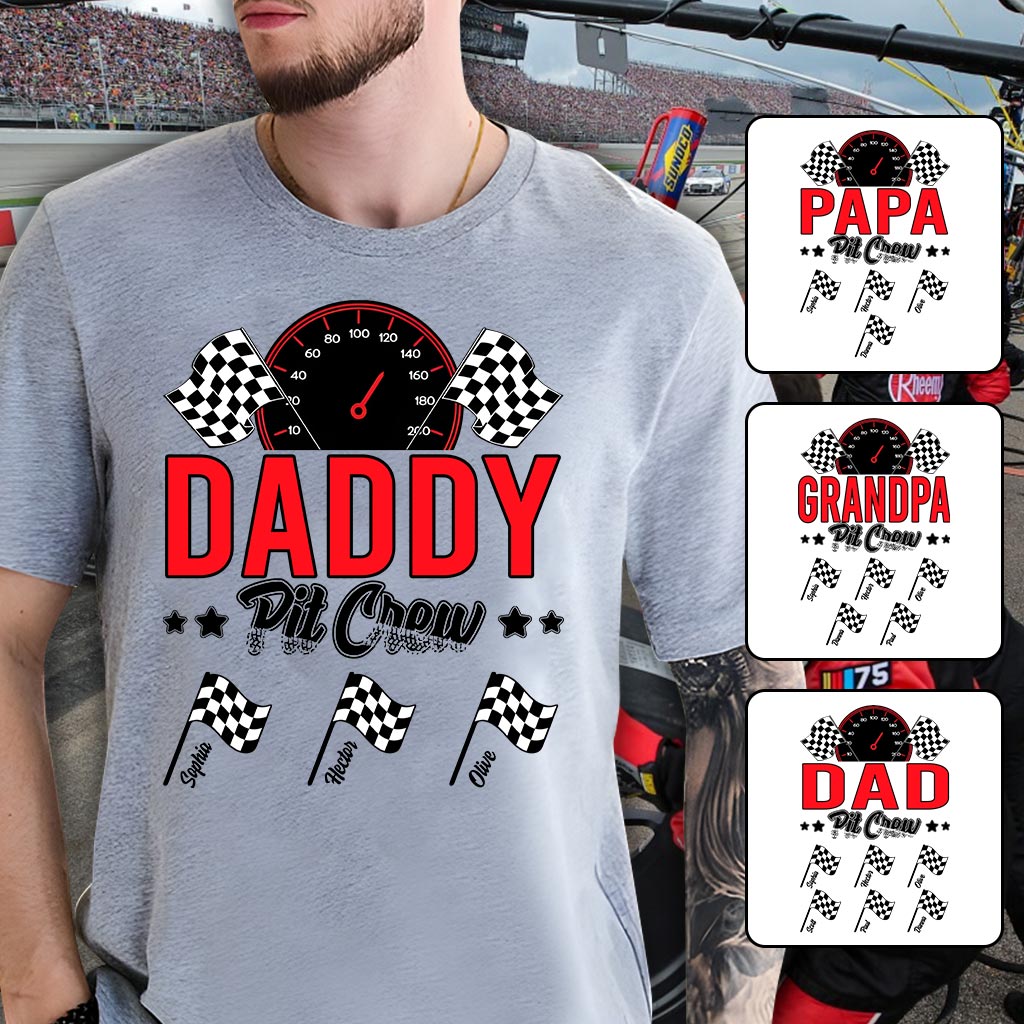 Daddy's Pit Crew Rennflaggen – Personalisiertes Renn-T-Shirt und Hoodie