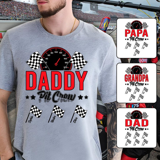 Daddy's Pit Crew Rennflaggen – Personalisiertes Renn-T-Shirt und Hoodie