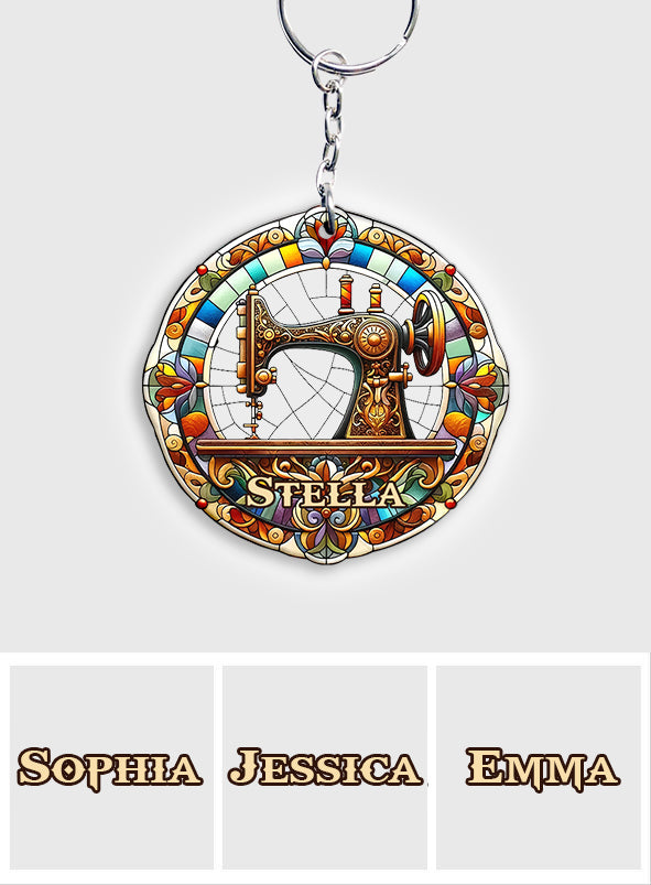 Bunte Nähmaschine – personalisierter Näh-Schlüsselanhänger