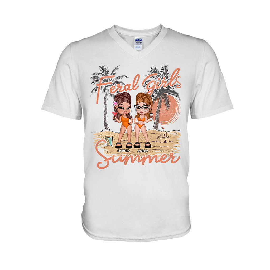 Feral Girls Sommer – Personalisiertes Bestie-T-Shirt und Hoodie