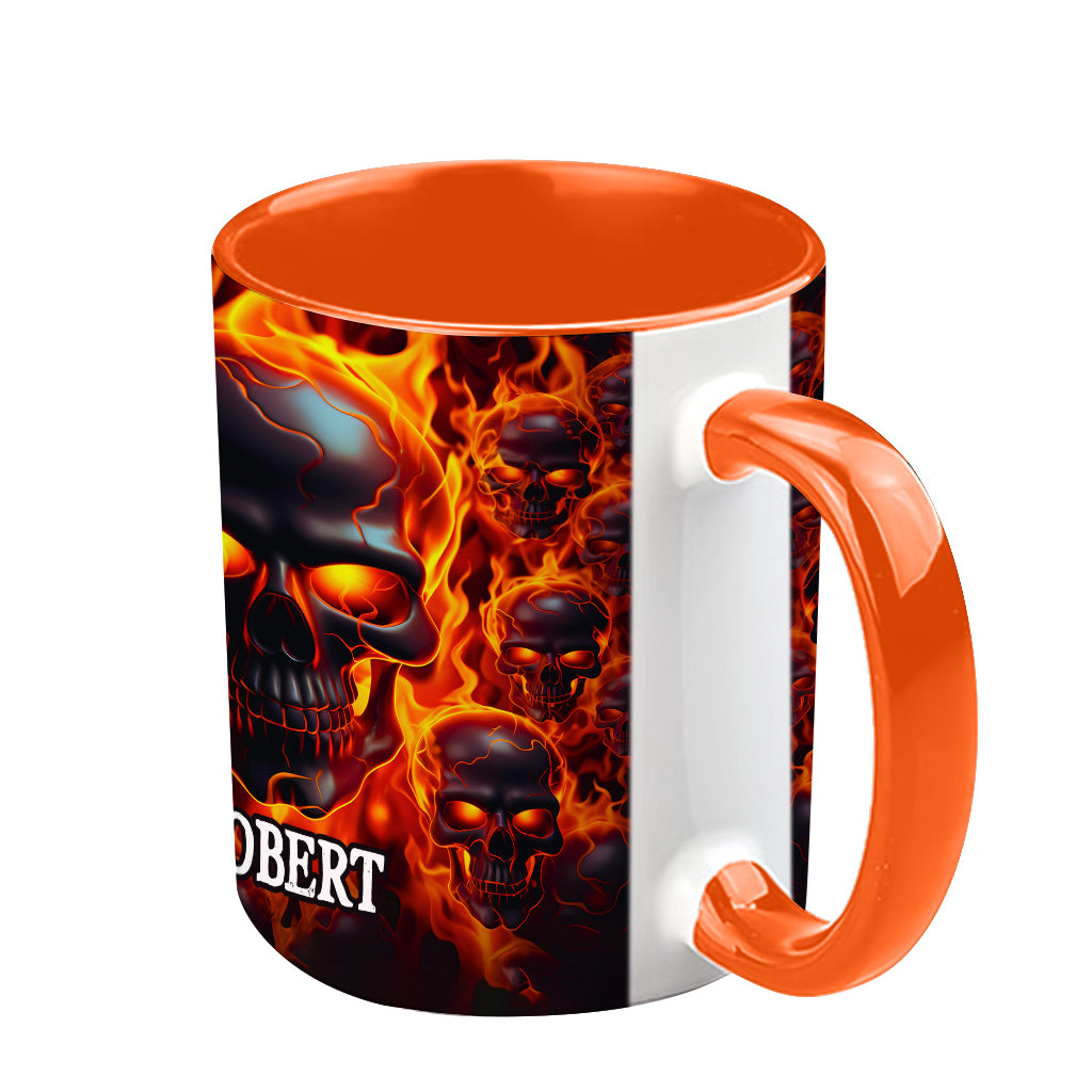Brennender Totenkopf – Personalisierte Tasse mit Totenkopf-Akzent