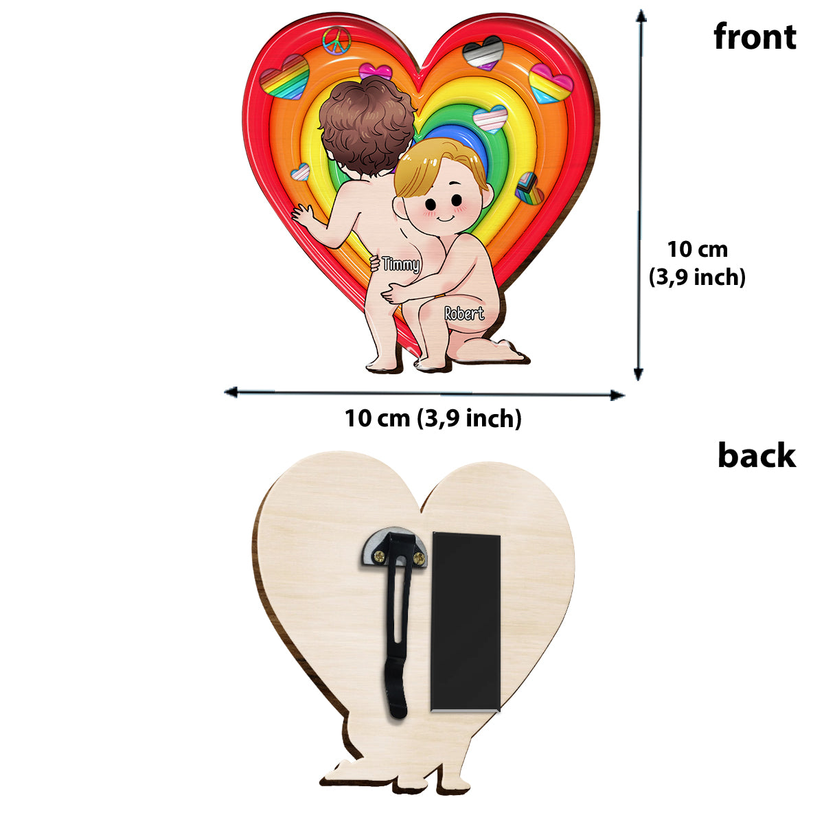 Pride Cute Couple - Personalized LGBT Support Shaped Car Visor Clip