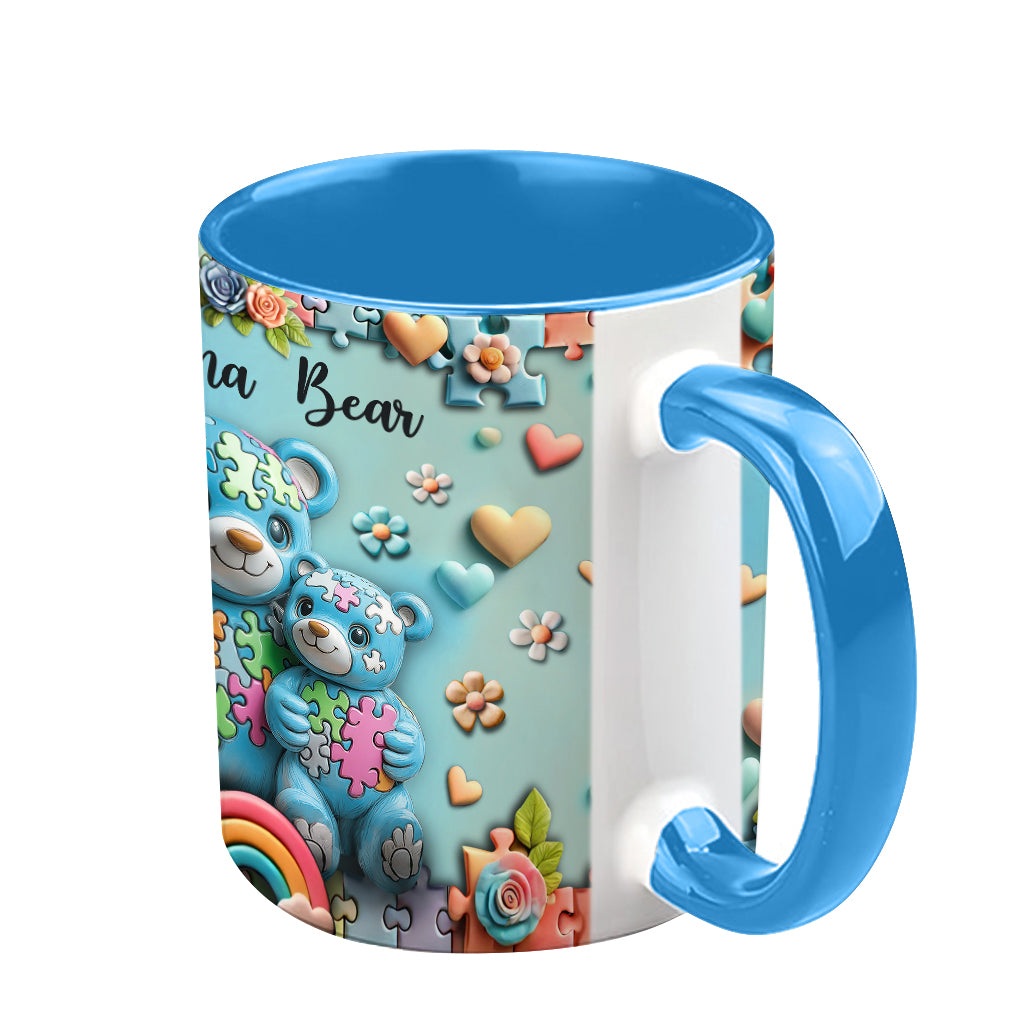Mama Bär – Personalisierte Tasse mit Akzent für Autismus-Bewusstsein