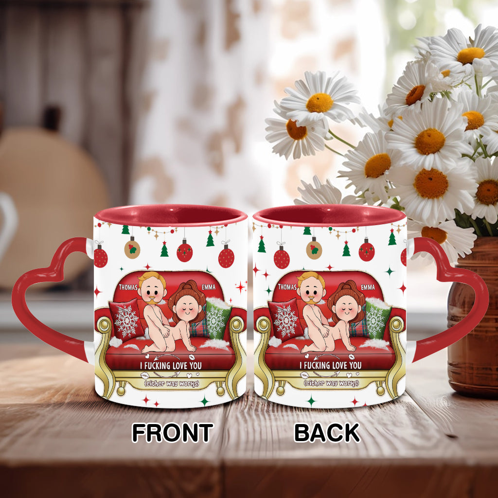 Ich liebe dich – Personalisierte Tasse mit Herzgriff für Paare