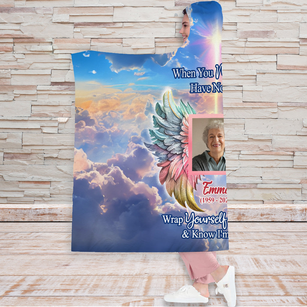 Wenn du mich vermisst, fürchte dich nicht – Personalisierte Gedenkdecke mit Kapuze