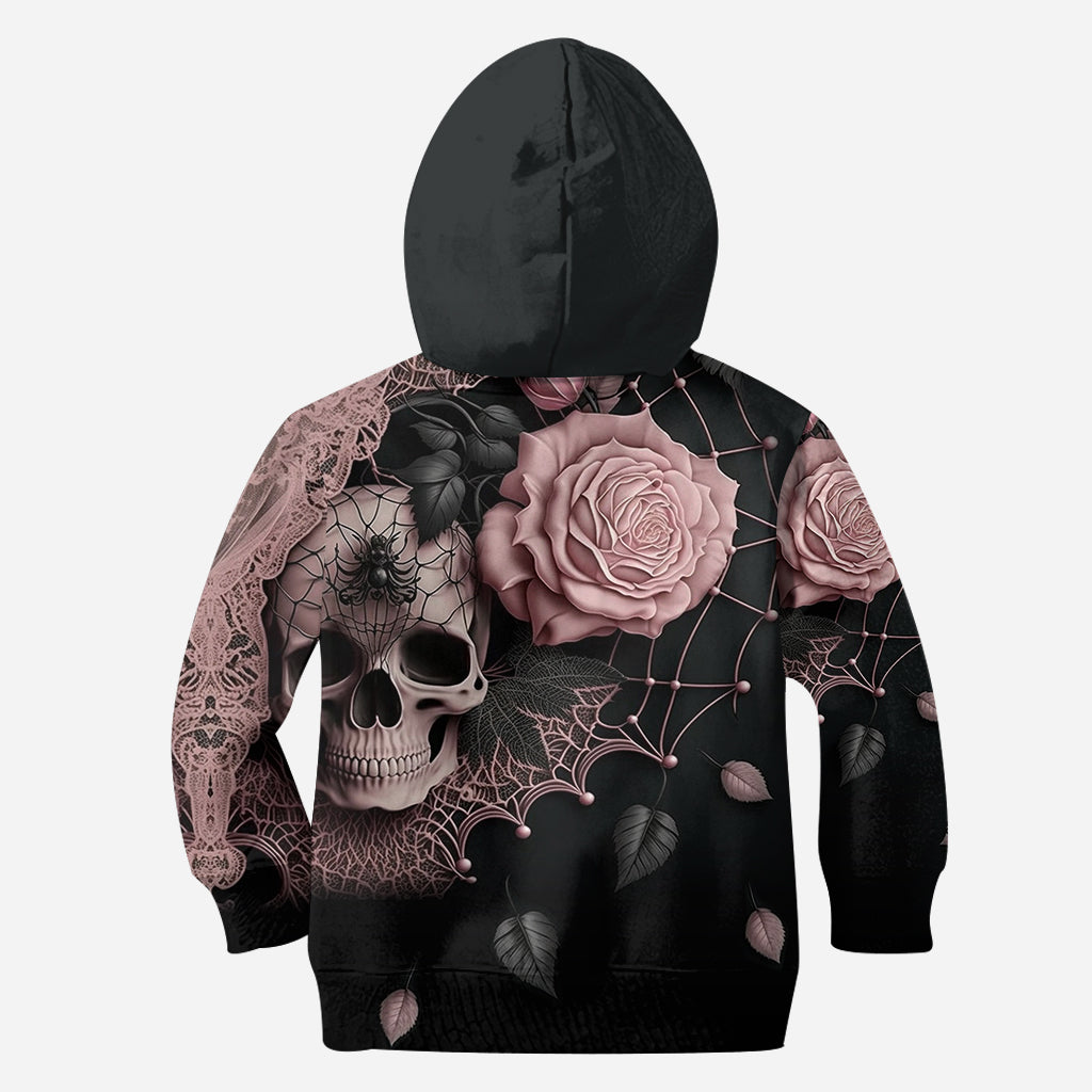 Rosen und Totenköpfe – Personalisierter Totenkopf-Hoodie und Leggings