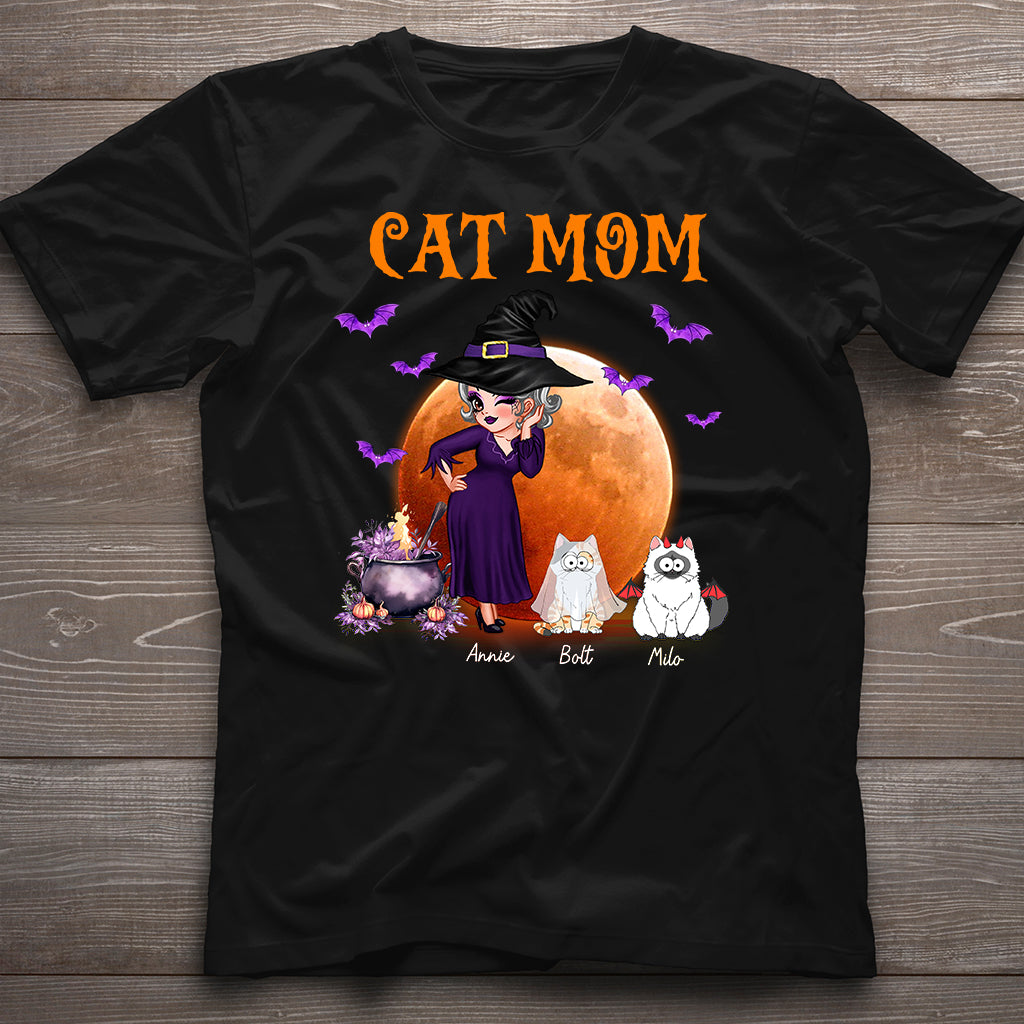 Katzenmama-Hexen-Style – Personalisiertes Katzen-T-Shirt und Hoodie