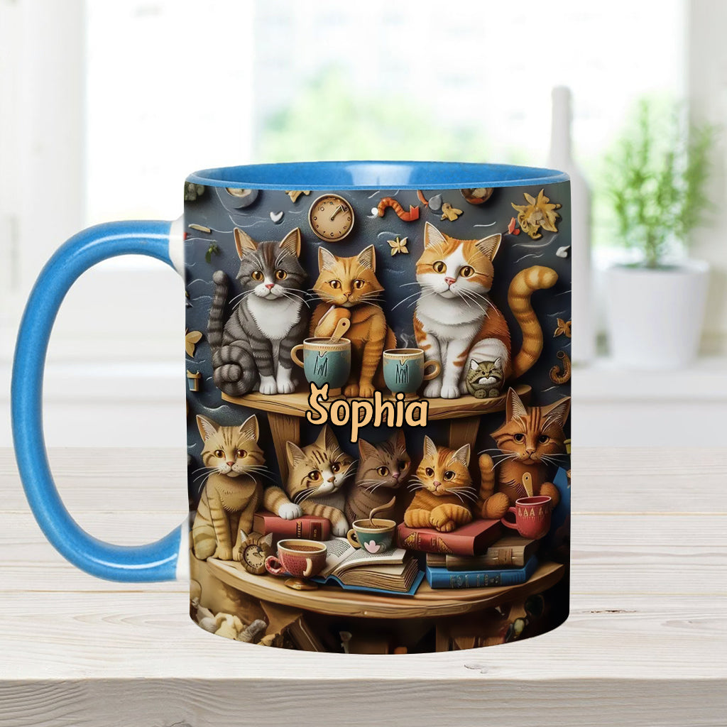 Einfach Katzen lieben – Personalisierte Tasse im Vintage-Stil mit Katzenmotiv