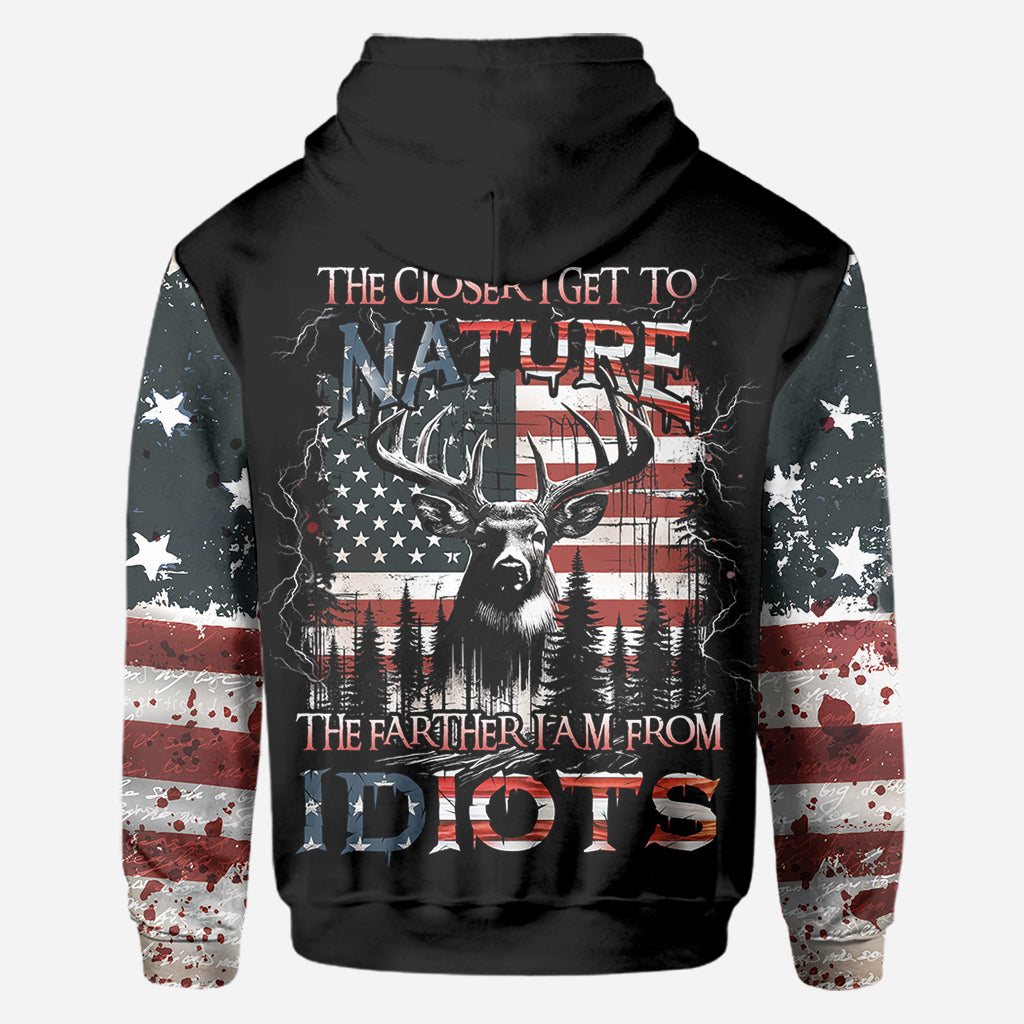 Je näher ich der Natur komme, desto mehr bin ich der Vater von Idioten – personalisiertes Jagd-T-Shirt